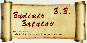 Budimir Batalov vizit kartica